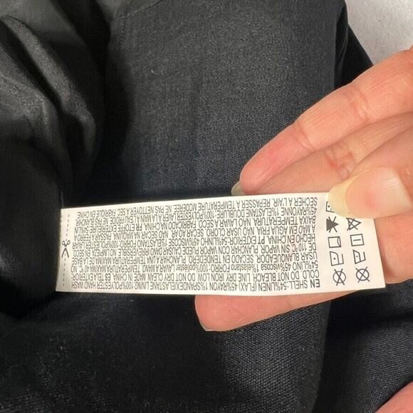 Forever Dress Womens Large Black Draped Linen Blend Black Mini Strappy Ruched - Picture 5 of 11